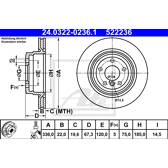 Brake disc (per unit) ATE - 24.0322-0236.1