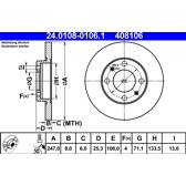 Brake disc set (2) ATE - 24.0108-0106.1
