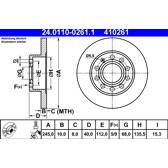 Brake disc set (2) ATE - 24.0110-0261.1