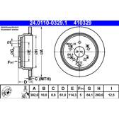 Brake disc set (2) ATE - 24.0110-0329.1