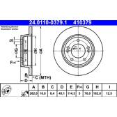 Brake disc set (2) ATE - 24.0110-0379.1