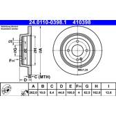 Brake disc set (2) ATE - 24.0110-0398.1
