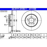 Brake disc set (2) ATE - 24.0111-0155.1