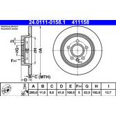 Brake disc set (2) ATE - 24.0111-0158.1
