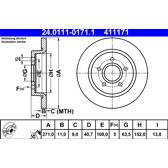 Brake disc set (2) ATE - 24.0111-0171.1