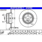Brake disc set (2) ATE - 24.0112-0152.1