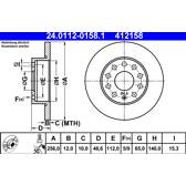 Brake disc set (2) ATE - 24.0112-0158.1