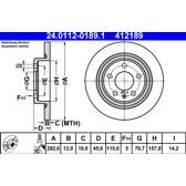 Brake disc set (2) ATE - 24.0112-0189.1