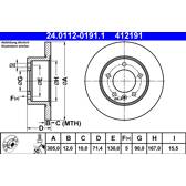 Brake disc set (2) ATE - 24.0112-0191.1