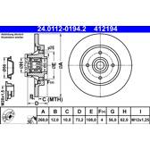 Brake disc (per unit) ATE - 24.0112-0194.2