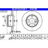 Brake disc set (2) ATE - 24.0116-0129.1
