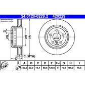Brake disc set (2) ATE - 24.0120-0229.2