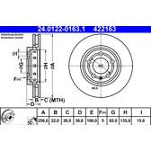 Brake disc set (2) ATE - 24.0122-0163.1