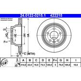 Brake disc set (2) ATE - 24.0122-0215.1