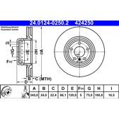 Brake disc (per unit) ATE - 24.0124-0250.2