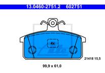 Rear brake pad set