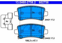 Rear brake pad set