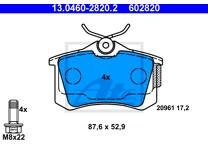 Rear brake pad set
