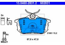 Rear brake pad set