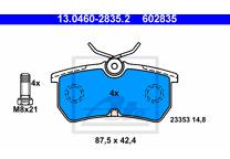 Rear brake pad set