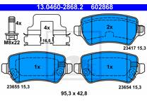 Rear brake pad set