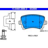 Rear brake pad set ATE - 13.0460-2880.2