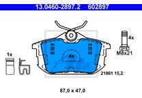 Rear brake pad set