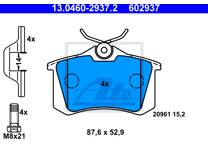 Rear brake pad set