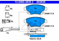 Rear brake pad set