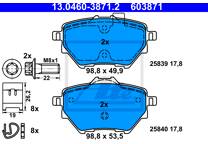 Rear brake pad set
