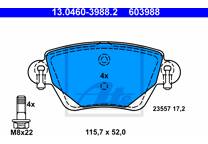 Rear brake pad set