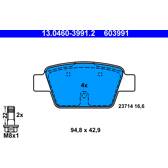 Rear brake pad set ATE - 13.0460-3991.2
