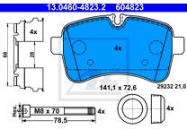 Rear brake pad set