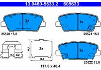 Rear brake pad set