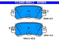 Rear brake pad set