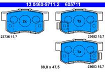 Rear brake pad set