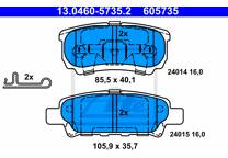 Rear brake pad set
