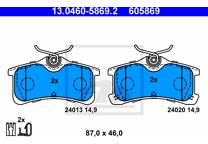 Rear brake pad set