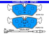 Rear brake pad set