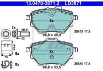 Rear brake pad set