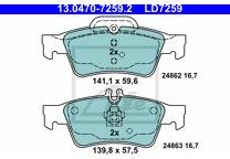 Rear brake pad set
