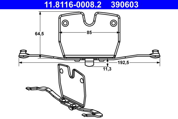 Spring, disc brake pad