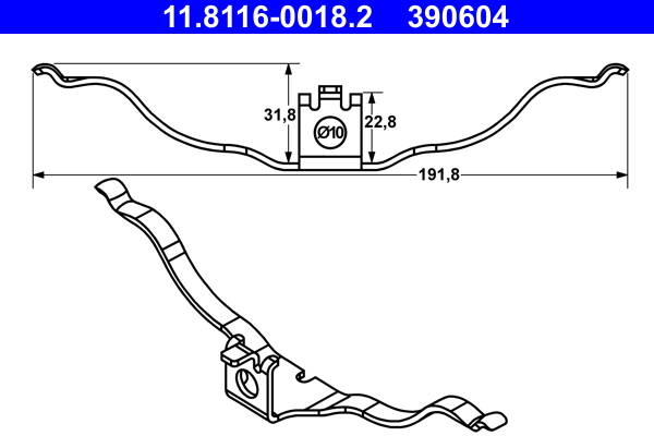 Spring, disc brake pad