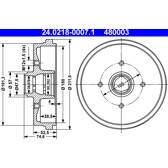 Conjunto de dois tambores de freio ATE - 24.0218-0007.1