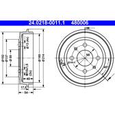 Conjunto de dois tambores de freio ATE - 24.0218-0011.1