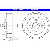 Conjunto de dois tambores de freio ATE - 24.0220-0007.1