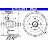 Conjunto de dois tambores de freio ATE - 24.0220-3009.2