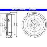 Conjunto de dois tambores de freio ATE - 24.0222-8009.1