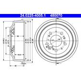 Conjunto de dois tambores de freio ATE - 24.0225-4005.1