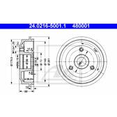 Jeu de 2 tambours de frein ATE - 24.0216-5001.1